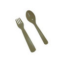 Children Bamboo Fiber Spoon and Fork, Easy Grip Flatware